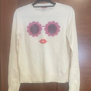 Kate Spade Cream Sweatshirt with Pink Graphic
